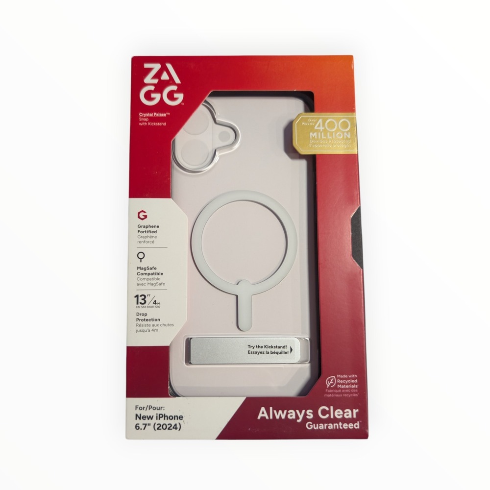 P6-O ZAGG Crystal Palace Snap MagSafe Case‎ Kickstand for Apple iPhone 16 Plus